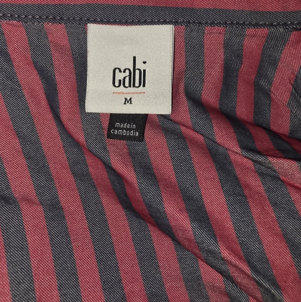 CAbi Regatta Shacket Size M Stripe